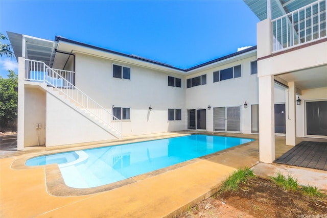 736 Ulili St, Honolulu, HI 96816 - view of pool with stairway, a patio, and a pool with connected hot tub