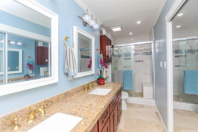 477 Opihikao Place -, Honolulu, HI 96825 - full bath with double vanity, a shower stall, recessed lighting, and tile patterned floors