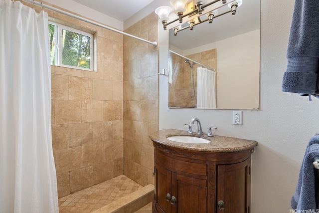 54-298 Hauula Homestead Rd Unit A, Hauula, HI 96717 - full bathroom with vanity and tiled shower