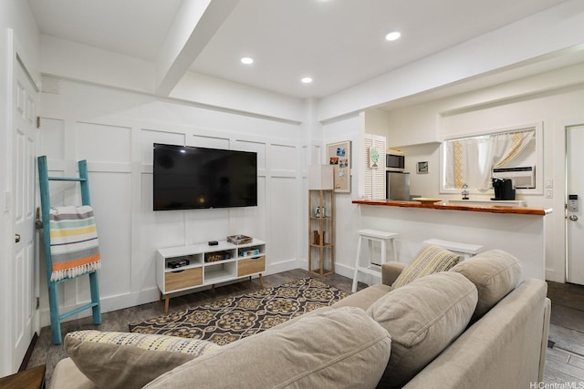 54-298 Hauula Homestead Rd Unit A, Hauula, HI 96717 - living area with recessed lighting and wood finished floors
