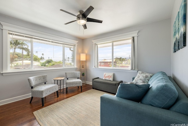 54-298 Hauula Homestead Rd Unit A, Hauula, HI 96717 - living area with wood finished floors, plenty of natural light, and ceiling fan