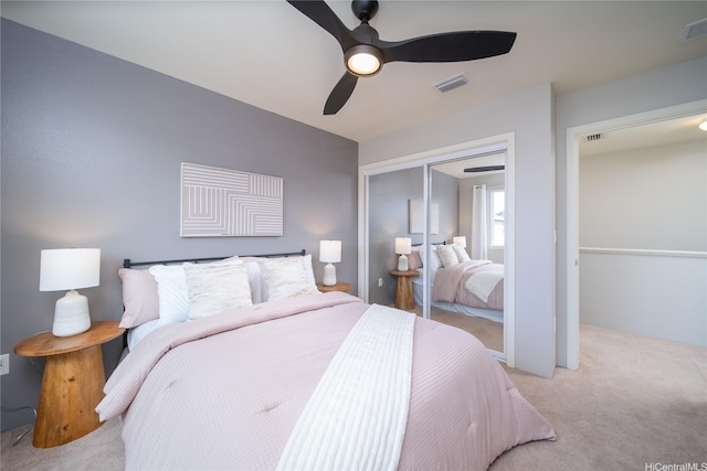 91-1160 Kamakana St Unit 608, Ewa Beach, HI 96706 - bedroom featuring carpet floors, a closet, and a ceiling fan