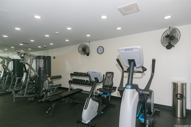 1717 Ala Wai Blvd Unit 303, Honolulu, HI 96815 - gym featuring recessed lighting and baseboards