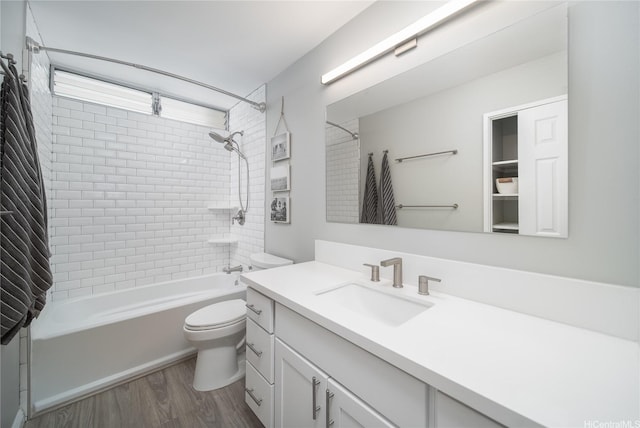 1401 Lusitana St Unit 504, Honolulu, HI 96813 - full bathroom with vanity, shower / tub combo, wood finished floors, and toilet