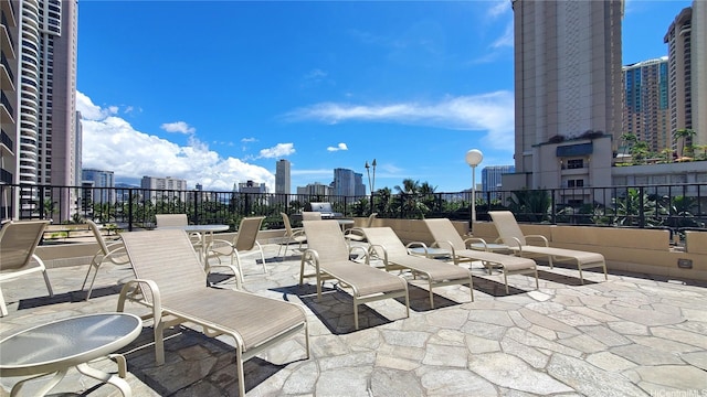 1850 Ala Moana Blvd Unit 222, Honolulu, HI 96815 - view of patio / terrace featuring a skyline view