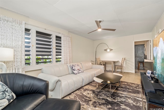 1614 Hoolulu Rd, Wahiawa, HI 96786 - living room featuring wood finished floors and a ceiling fan