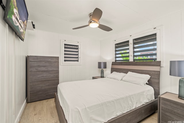 1614 Hoolulu Rd, Wahiawa, HI 96786 - bedroom featuring light wood-style flooring and ceiling fan