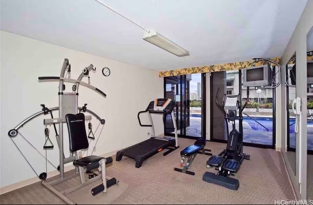 1850 Ala Moana Blvd Unit 223, Honolulu, HI 96815 - exercise room featuring carpet floors
