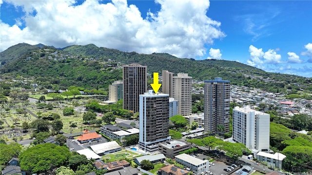 2040 Nuuanu Ave Unit 404, Honolulu, HI 96817 - drone / aerial view of a mountain backdrop