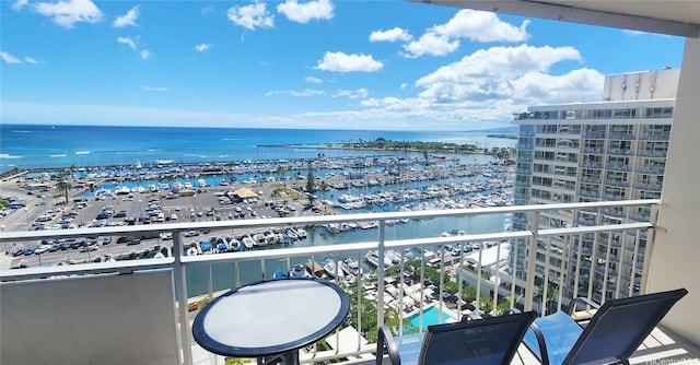 1777 Ala Moana Blvd Unit 1506, Honolulu, HI 96815 - balcony featuring a water view and view of marina