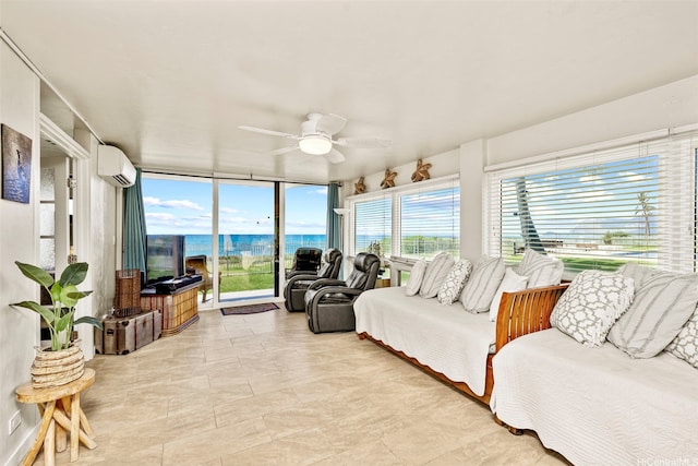 87-561 Farrington Hwy Unit 102, Waianae, HI 96792 - sunroom / solarium featuring a wall mounted air conditioner