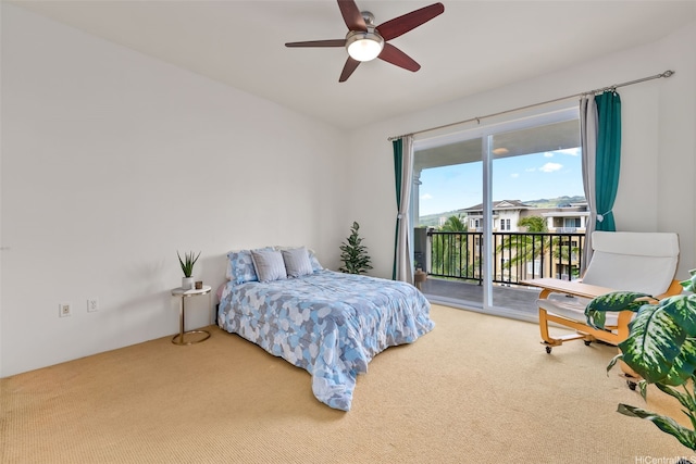 520 Lunalilo Home Rd Unit 7411, Honolulu, HI 96825 - carpeted bedroom with access to exterior and a ceiling fan