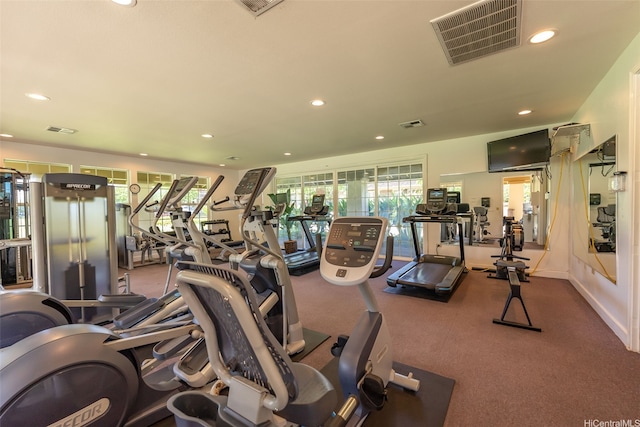 520 Lunalilo Home Rd Unit 7411, Honolulu, HI 96825 - exercise room featuring recessed lighting and carpet floors