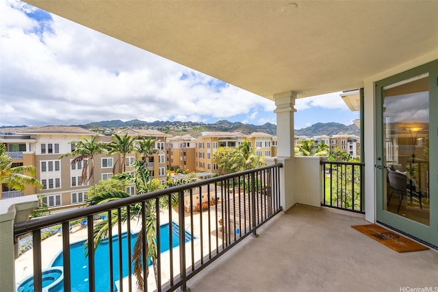 520 Lunalilo Home Rd Unit 7411, Honolulu, HI 96825 - balcony featuring a mountain view, view of pool area, and a residential view