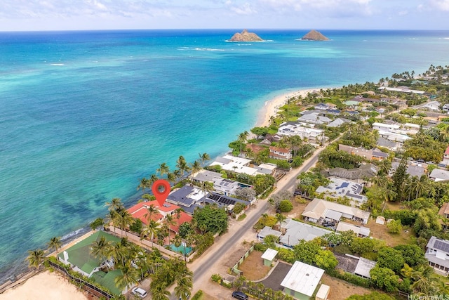 846 Mokulua Dr, Kailua, HI 96734 - aerial view of property and surrounding area with a large body of water and nearby suburban area