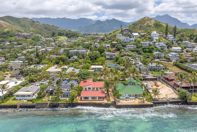 846 Mokulua Dr, Kailua, HI 96734 - aerial view of residential area featuring a water and mountain view