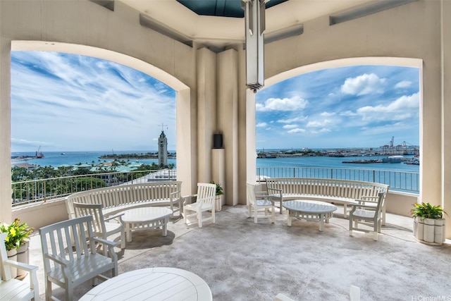 66 Queen St Unit 2904, Honolulu, HI 96813 - view of patio / terrace with a water view