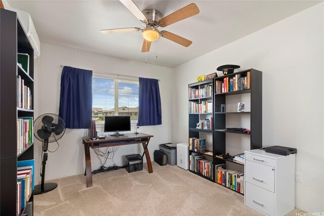 91-3524 Iwikuamoo St Unit 402, Ewa Beach, HI 96706 - home office featuring carpet flooring and a ceiling fan