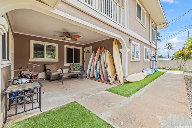 54-220 Kaipapau Loop, Hauula, HI 96717 - view of patio / terrace featuring ceiling fan and an outdoor living space
