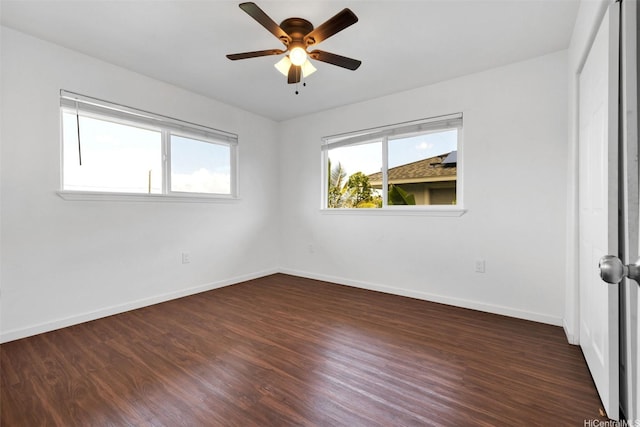 54-220 Kaipapau Loop, Hauula, HI 96717 - empty room featuring ceiling fan, wood finished floors, and baseboards