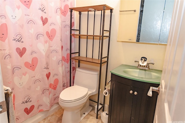 91-1019 Opuku St Unit B, Kapolei, HI 96707 - full bathroom featuring vanity, toilet, tile patterned flooring, and a shower with curtain