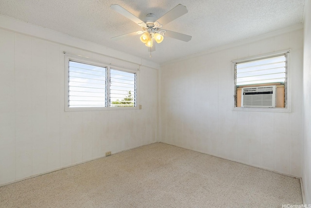 92-742 Nohopono St, Kapolei, HI 96707 - carpeted empty room with cooling unit, a textured ceiling, ceiling fan, and ornamental molding