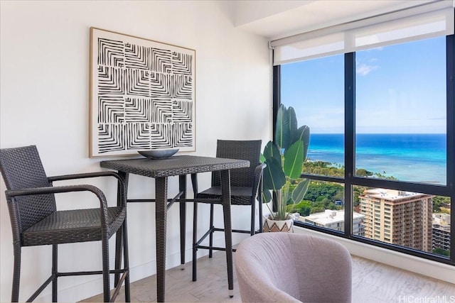 229 Paoakalani Ave Unit Ph-3807, Honolulu, HI 96815 - dining room with a water view and expansive windows