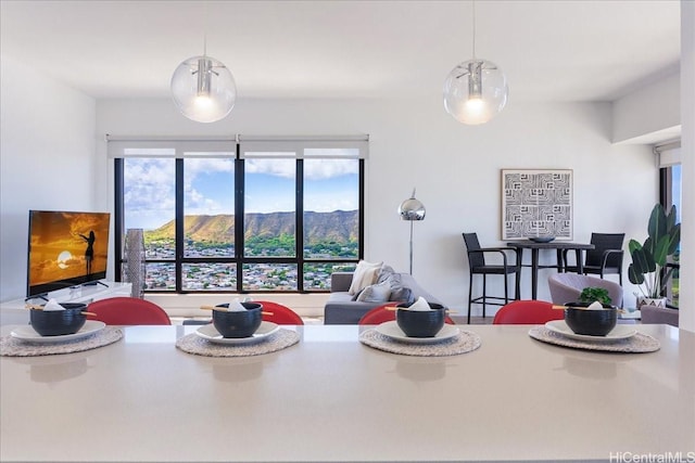 229 Paoakalani Ave Unit Ph-3807, Honolulu, HI 96815 - dining area with a mountain view