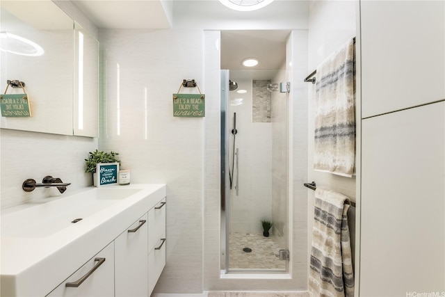 2943 Kalakaua Ave Unit 606, Honolulu, HI 96815 - bathroom featuring vanity and a shower stall