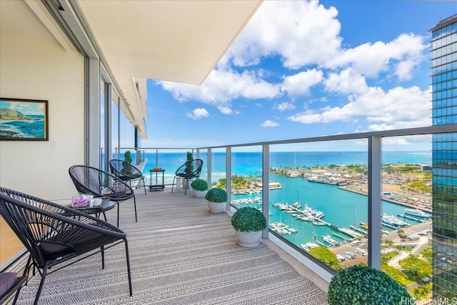 1118 Ala Moana Blvd Unit 2505, Honolulu, HI 96814 - balcony featuring view of marina and a water view