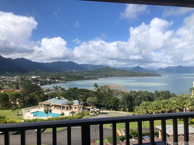 46-55 Meheanu Pl Unit 3441, Kaneohe, HI 96744 - water view featuring a mountain backdrop
