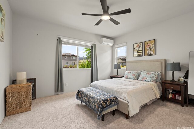 91-1774 Kohanahana Loop, Ewa Beach, HI 96706 - carpeted bedroom with a wall unit AC and ceiling fan