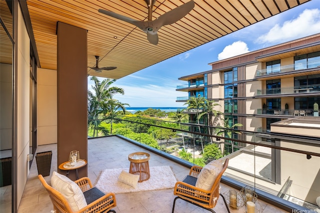 1388 Ala Moana Blvd Unit 5603, Honolulu, HI 96814 - balcony with ceiling fan