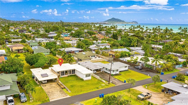 146 Kaluamoo St, Kailua, HI 96734 - aerial view of residential area featuring a water and mountain view