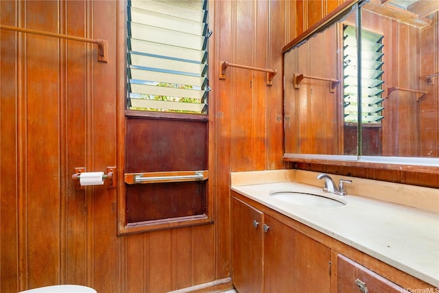 146 Kaluamoo St, Kailua, HI 96734 - bathroom with vanity and wood walls