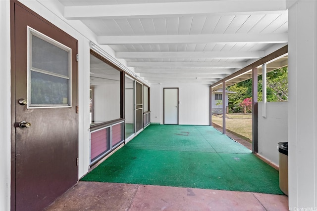 45-258 Halemuku Pl, Kaneohe, HI 96744 - unfurnished sunroom featuring beam ceiling