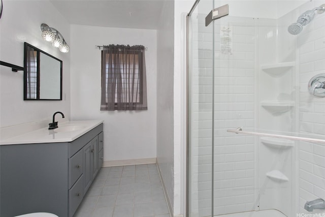 98-364 Kaonohi St Unit 11386, Aiea, HI 96701 - full bath featuring a shower with door, vanity, and tile patterned flooring