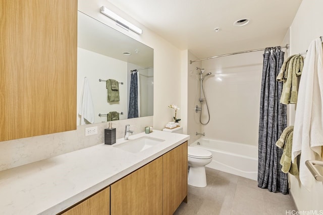 1391 Kapiolani Blvd Unit 3402, Honolulu, HI 96814 - full bathroom with toilet, vanity, shower / bath combo, and tile patterned floors
