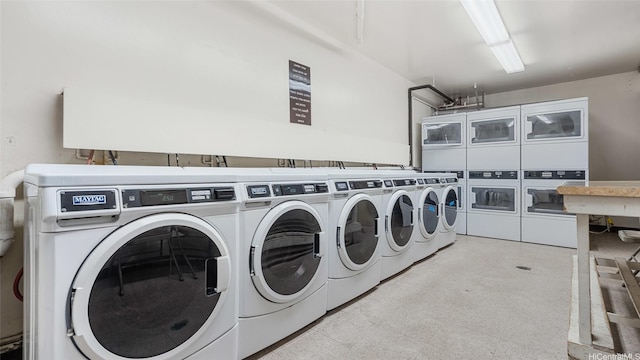 949 Ala Nanala St Unit 1201, Honolulu, HI 96818 - shared laundry with stacked washer / dryer, independent washer and dryer, and tile patterned floors