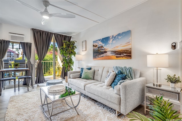 1002 S Kihei Rd Unit 205, Kihei, HI 96753 - living area with ceiling fan and wood finished floors