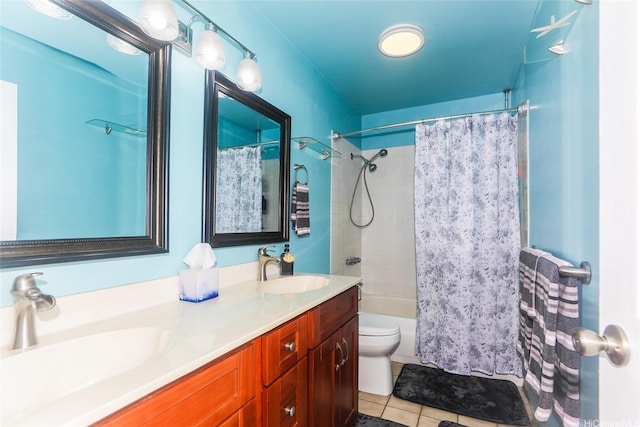 47-718 Hui Kelu St Unit 1504, Kaneohe, HI 96744 - bathroom with toilet, double vanity, shower / tub combo, and tile patterned flooring