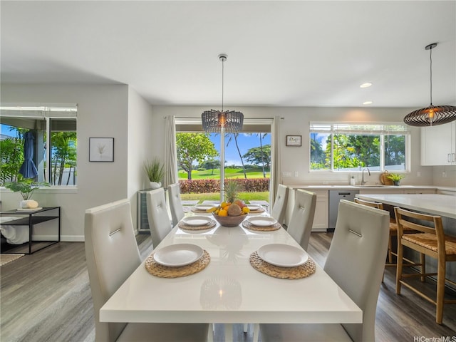 91-5408 Kapolei Pkwy Unit 37, Kapolei, HI 96707 - dining area featuring healthy amount of natural light, light wood-style floors, a chandelier, and recessed lighting