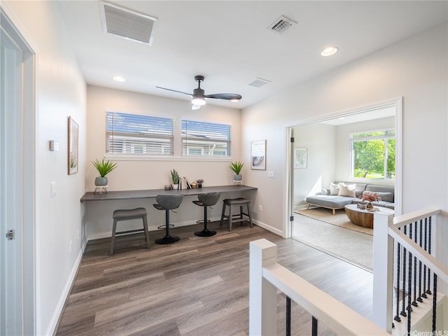 91-5408 Kapolei Pkwy Unit 37, Kapolei, HI 96707 - home office featuring wood finished floors, ceiling fan, and recessed lighting
