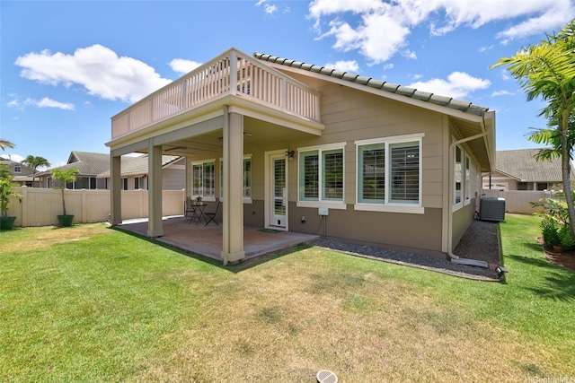 91-818 Lualai St Unit 69, Ewa Beach, HI 96706 - back of property featuring cooling unit, a patio, a balcony, and a tile roof