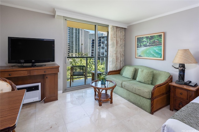 2045 Kalakaua Ave Unit 618, Honolulu, HI 96815 - living area with crown molding and baseboards