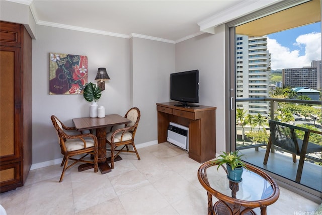 2045 Kalakaua Ave Unit 618, Honolulu, HI 96815 - dining space featuring healthy amount of natural light, ornamental molding, and baseboards