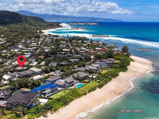 58-015 Maika Pl, Haleiwa, HI 96712 - aerial view of residential area featuring a water and mountain view