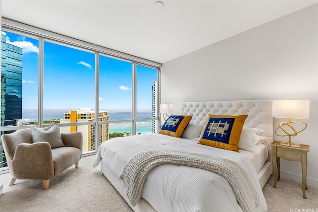 1189 Waimanu St Unit 3305, Honolulu, HI 96814 - carpeted bedroom with a wall of windows and a water view
