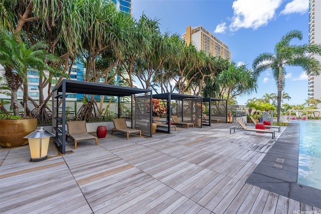 1189 Waimanu St Unit 3305, Honolulu, HI 96814 - deck featuring a gazebo