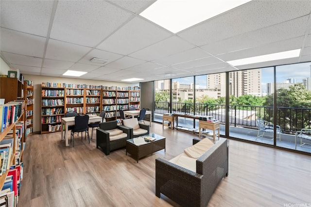 411 Hobron Ln Unit 3314, Honolulu, HI 96815 - lobby with a wall of windows, a drop ceiling, and a view of city